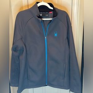 Spider full zip fleece men’s jacket gray XL